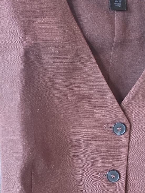 Brown Button Vest - Picture 2 of 6